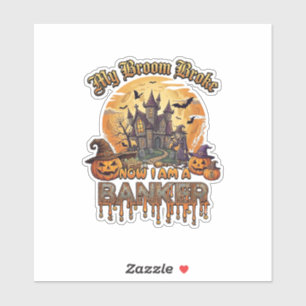 Broom Brach Bankier Halloween Spukhaus Hexe P Aufkleber
