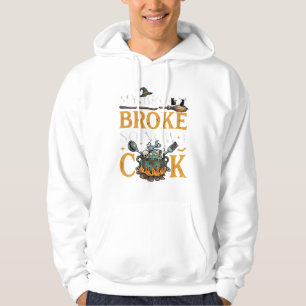 Broom Brach Halloween-Kessel Schädel Schwarze Katz Hoodie