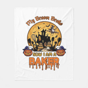 Broom Broke Baker Halloween Hexe Koch Kürbis_1 Fleecedecke