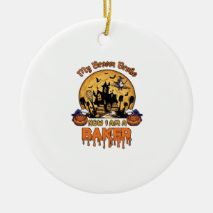 Broom Broke Baker Halloween Hexe Koch Kürbis_1 Keramik Ornament