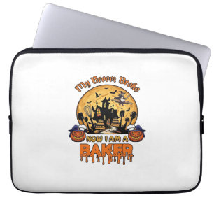 Broom Broke Baker Halloween Hexe Koch Kürbis_1 Laptopschutzhülle