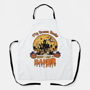 Broom Broke Baker Halloween Hexe Koch Kürbis_1 Schürze