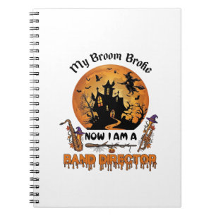 Broom Broke Band Direktor Halloween Spukhaus Notizblock