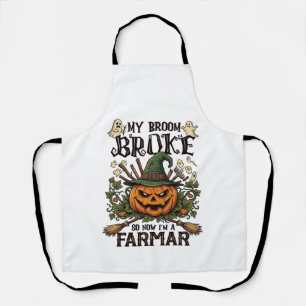 Broom Broke Farmar Halloween-Kürbis-Hexenhut Gho Schürze