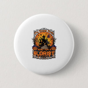 Broom Broke Florist Halloween Hexe Kürbis Heimgesu Button