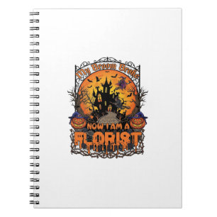 Broom Broke Florist Halloween Hexe Kürbis Heimgesu Notizblock