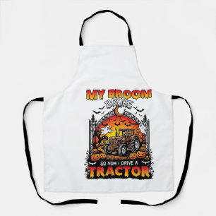 Broom Broke Tractor Halloween Hexe Geister_1 Schürze