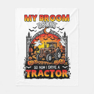 Broom Broke Tractor Halloween Hexen Geister_1 Fleecedecke