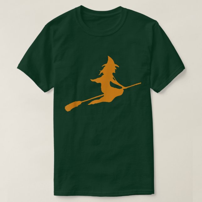 Broom Flying Witch Halloween 907 T-Shirt (Design vorne)