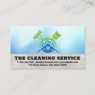 Broom Mop Zuhause-Logo für Reinigungsartikel Visitenkarte