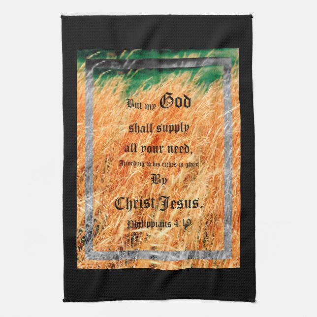 Broom Sage Abstrakt Philippians 4vs19 Geschirrtuch (Vertikal)