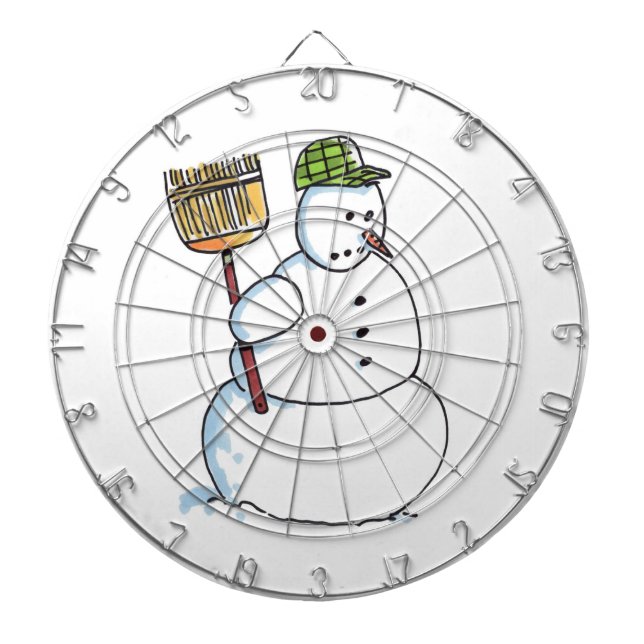 Broom Snowman Dartboard Dartscheibe (vorne)