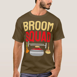 Broom Squad Funny Curling Player T-Shirt