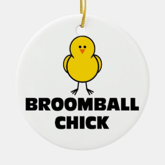 Broomball Küken Keramik Ornament