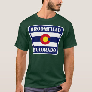 Broomfield Colorado Retro Flag Abzeichen Blau T-Shirt