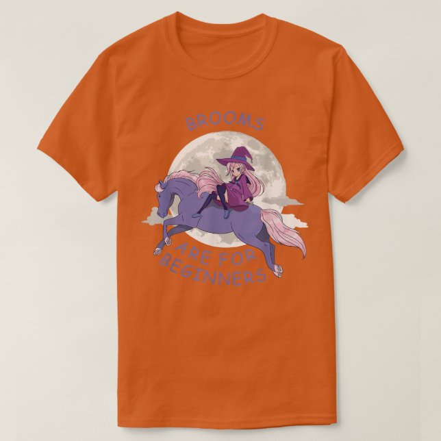 Brooms Are For Beginners Anime Witch 341  T-Shirt (Design vorne)