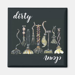 Brooms Gone Wild Dirty Clean Magnet