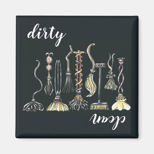 Brooms Gone Wild Dirty Clean Magnet (Vorne)