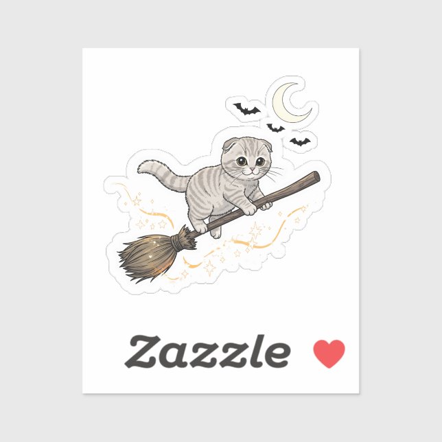 Broomstick Falte - Niedliches schottisches Falten  Aufkleber (Blatt)