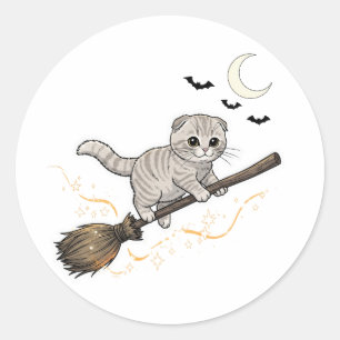 Broomstick Falte - Niedliches schottisches Falten Runder Aufkleber