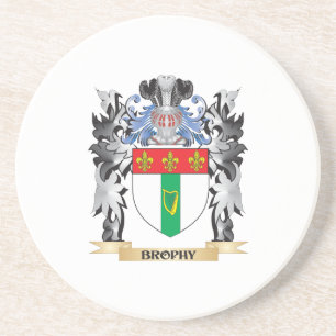 Brophy Wappen - Familienwappen Sandstein Untersetzer