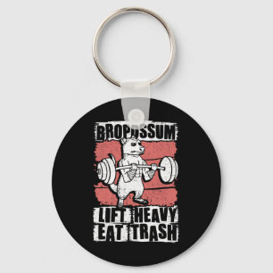 Bropossum hebt schwer, frisst Müll Opossum Fitness Schlüsselanhänger