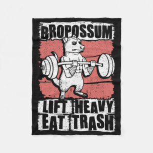 Bropossum hebt schweres Essen Müll Opossum Fitness Fleecedecke