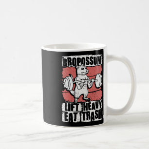 Bropossum hebt schweres Essen Müll Opossum Fitness Kaffeetasse