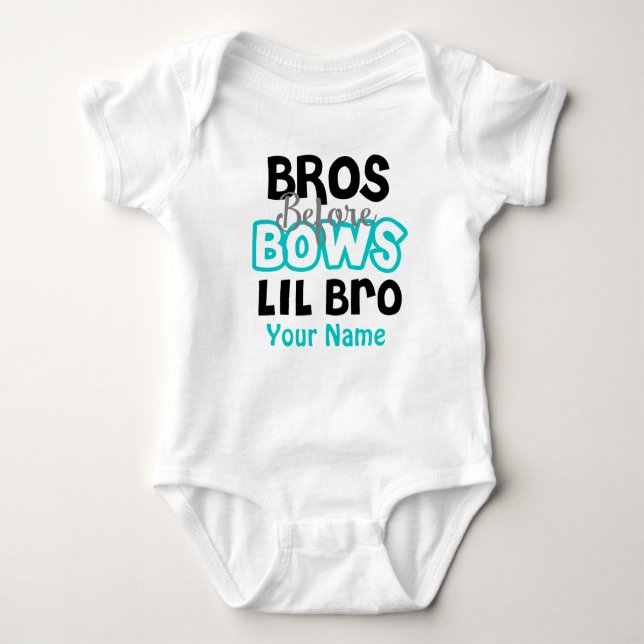 Bros Before Bows Little Brother Personalisiertes S Baby Strampler (Vorderseite)