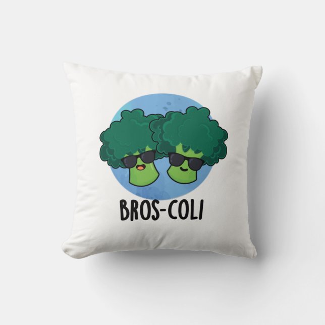 Bros-coli Funny Veggie Broccoli Pun Kissen (Vorderseite)