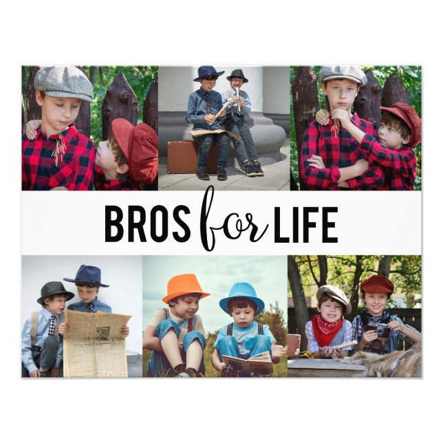 Bros for Life Brothers Foto Collage Typografy (Vorne)