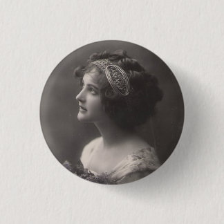 Brosche plattiert Dame vintage Button