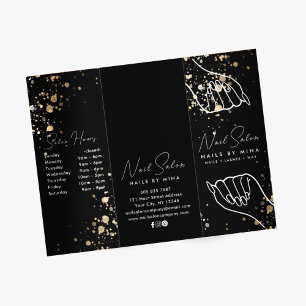 Broschüre "Black Gold Speck Nail Salon Price List"