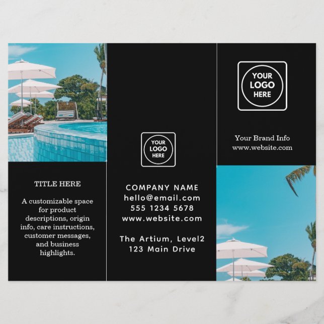 Broschüre Black Trifold | Maßgeschneidertes modern (Vorderseite)