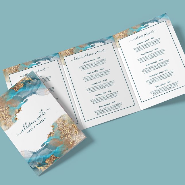 Broschüre "Blue and Gold Modern Art Liquid Ink Sal (Von Creator hochgeladen)