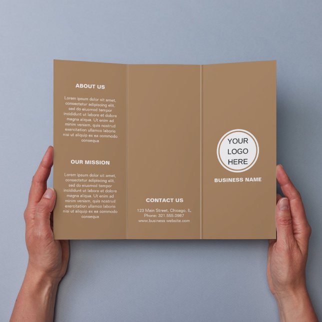 Broschüre "Brown Trifold Brochüre für moderne Gesc (Von Creator hochgeladen)