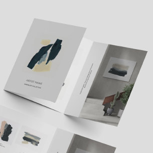 Broschüre Minimalistisch Artist Trifold Portfolio