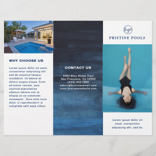 Broschüre "Pool Service Business Navy Blue Trifold