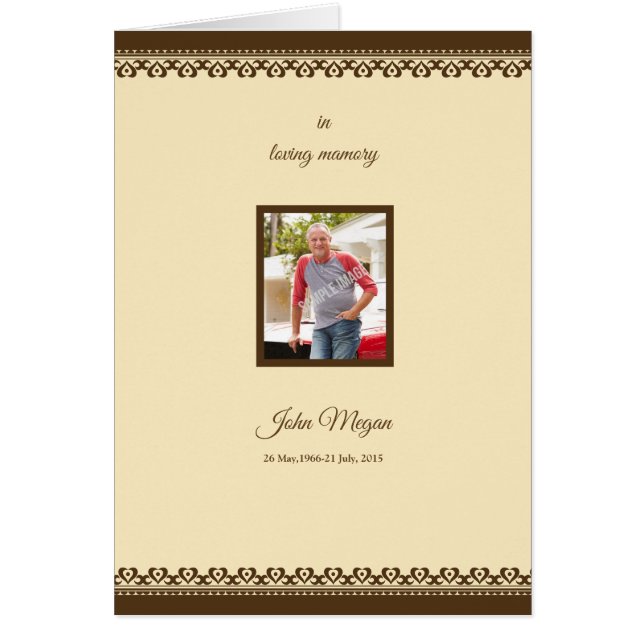 Broschüre über das Beerdigungsprogramm (Vorne)