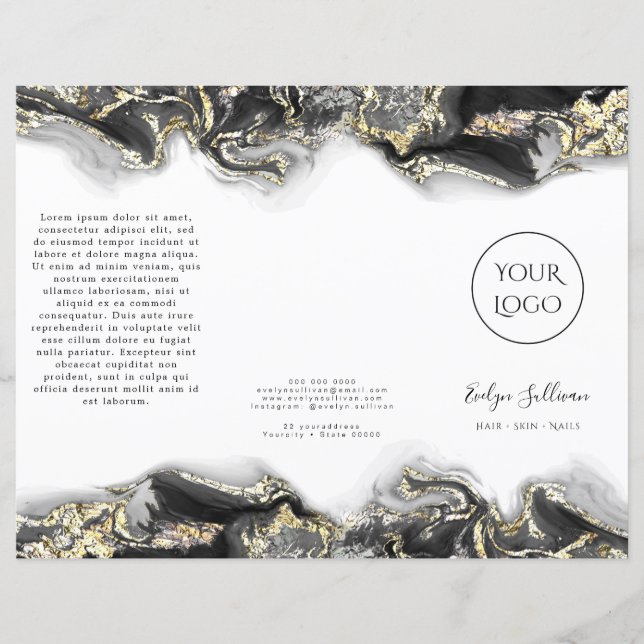 Broschüre zum Design von schwarzem Marmor (Vorderseite)