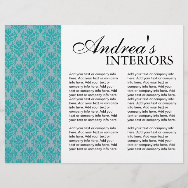 Broschüre zum dreistelligen Innenausstatter (Vorderseite)