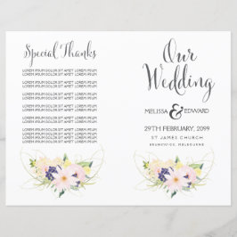 Broschüre zum Hochzeitsprogramm für Frühlingsflora