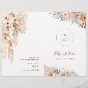 Broschüre zum Service in Beige und Minze