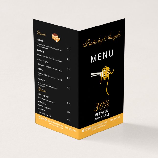 Broschüre zum Speisenangebot im Restaurant (Vorderseite)