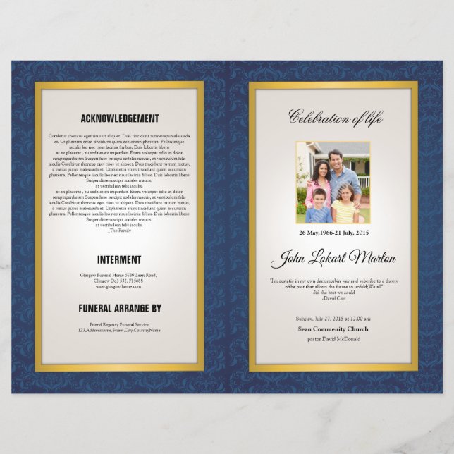 Broschüre zur Beerdigung (Vorne)