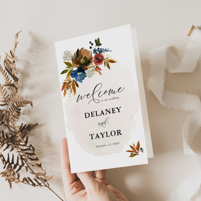 Broschürenprogramm für Navy und Rust Boho Flyer (Von Creator hochgeladen)