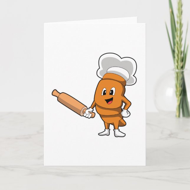 Brot als Koch mit rollendem Button Karte (Vorderseite)