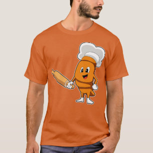 Brot als Koch mit rollendem Button T-Shirt