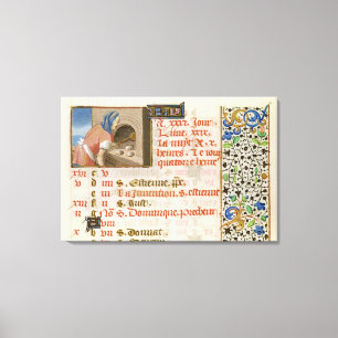 Brot aus einem Stundenbuch Leinwanddruck