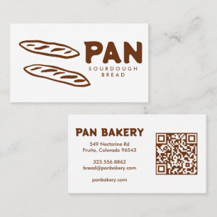 Brot Bäckerei Sauerteig INDIVIDUELLER QR Handgezei Visitenkarte